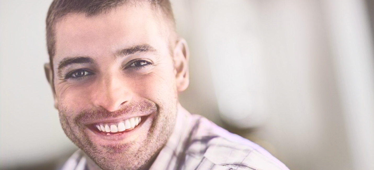 person smiling and happy